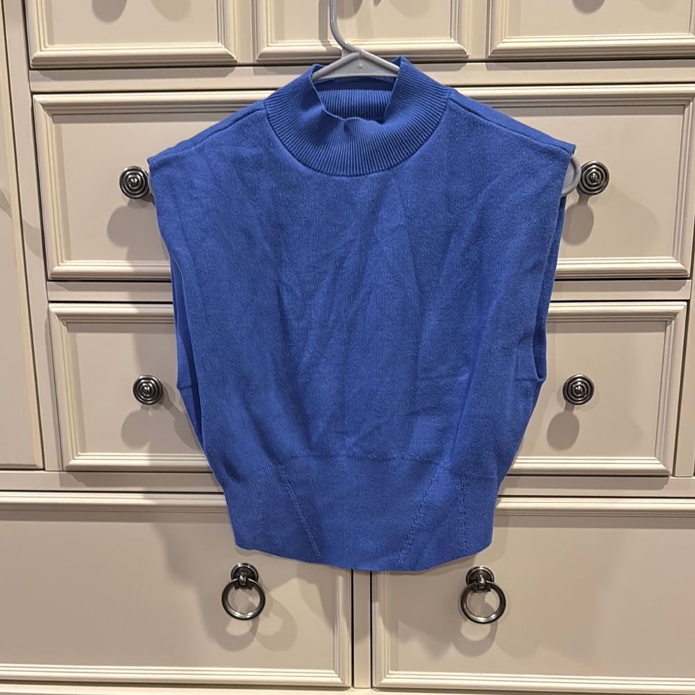 Pilcro Blue Sleeveless Polo Muscle Tee